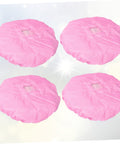 Solid 4 Pack Fresh Pink Anti Static Workshop Hats Hella Breathable Mesh Caps Dustproof Cleanroom Cover Built Different For Electronics And Food Factories Grind, showing four pink mesh hats.