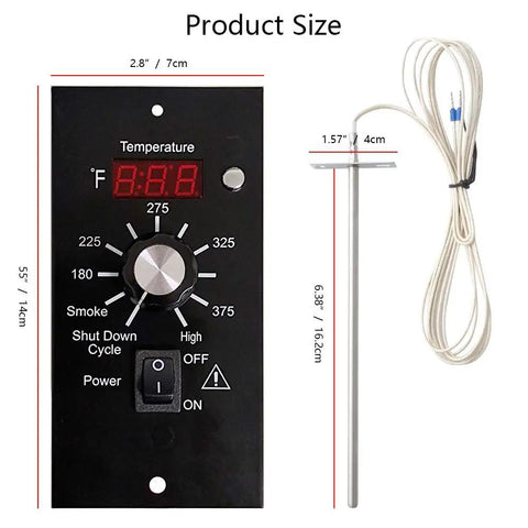 Digital Thermostat Kit For Pellet Grills And BBQ Grills Pro Controller With 7 Inch RTD Sensor Led Display No Fuss Install
