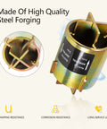 Edicapo wheel bearing press kit for Polaris Sportsman/Ranger/RZR; gold cylindrical tool with forked ends