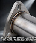 Hot Rod Ready Universal Exhaust Flange Repair Kit Built With Premium T304 Stainless Steel For Quick Heat Resistant Pipe Fix With Shop Grade Toughness And Wrench Friendly Bolt On Setup Today, featuring polished flange and pipe.