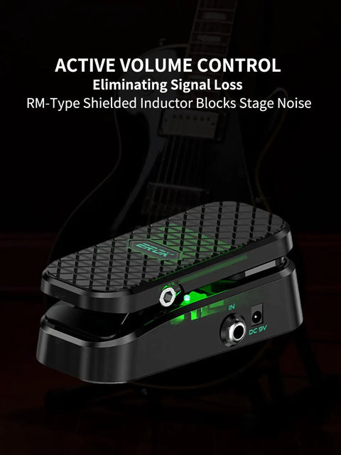 Two In One Wah And Volume Pedal For Electric Guitar With Custom RM Type Shielded Inductor And Pure Analog Tone Active Volume Control Compact Gig Ready 23 Degree Stroke Power Adapter Not Included on stage