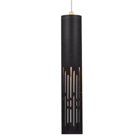 Must-Have Modern Sand Black Cylinder Pendant Light For Kitchen Island And Dining Room, sleek cylinder with slots