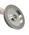 Heavy Duty MR-20G CBN Grinding Wheel For Resharpening Carbide Cutters And Cobalt Drills With 78mm Arbor Fits 13A/D Machines Fast And Effortlessly close-up of a CBN grinding wheel