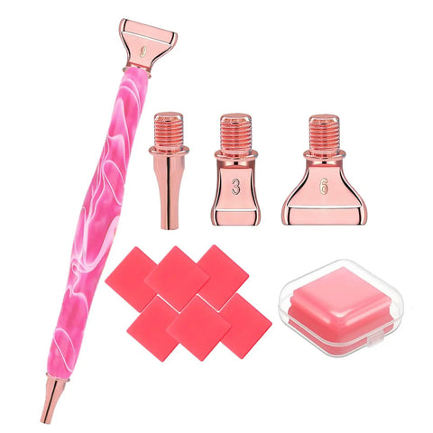 Diamond Painting Pen Kit With Screw Thread Metal Tips Stainless Steel Upgrade For Stable No More Loose Tips Rose Gold Style
