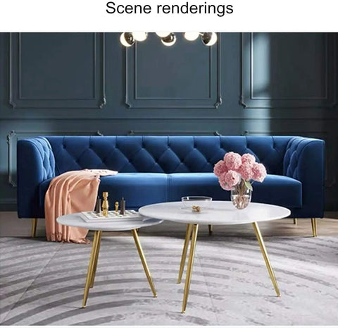 Rock Solid Metal Table Legs Four Pack Tapered Furniture Base With Pre Drilled Mounting Plate on white tables in living room setting.