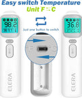 Kid Friendly Forehead And Ear Thermometer With No Contact 1 Second Reading For Kids And Adults Fever Alarm Mute Mode LCD Display Touchless Scan For Babies Toddlers And Family, F/C switch