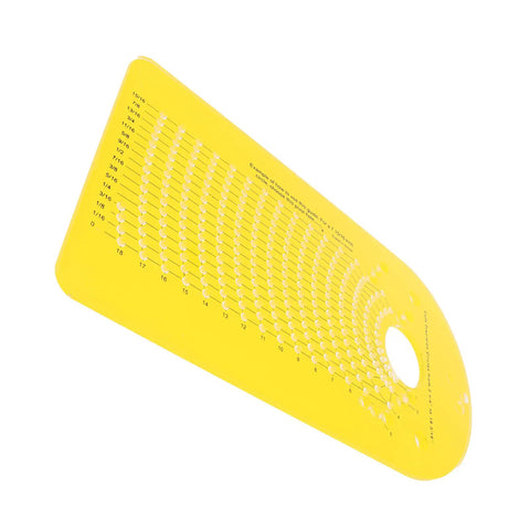 Rock Solid Circle Cutting Jig For Plunge Router With Precise Pivot Holes Adjustable Wood Cutting Guide in bright yellow, displaying precise measurement holes.