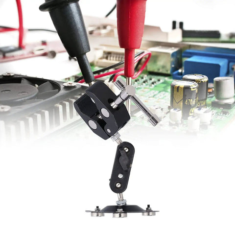 Pro Grade Soldering Stand Clamp With Magnetic Helping Hands 360 Degree Rotation Rubber Pad Jaws For Electronics Repairs