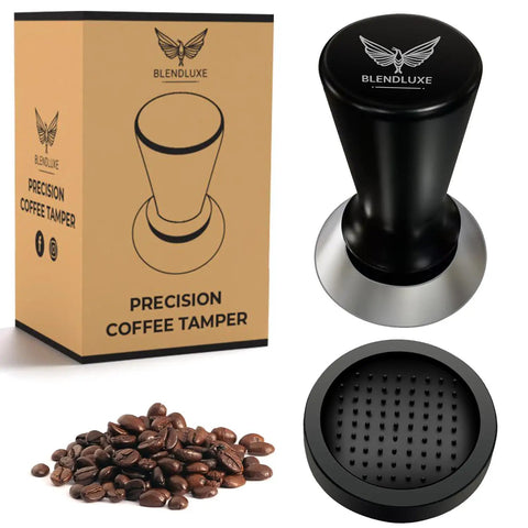 51mm Espresso Tamper Pro Grade Stainless Steel With Flat Base And Spring Loaded Mechanism Ergonomic Handle