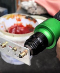 Transform Your Drill Into A Riveter With This Killer Adapter Kit Including Mandrels And Nuts For Effortless Fastening On Any Heavy Duty Project Right Now, green drill riveter adapter on metal sheet