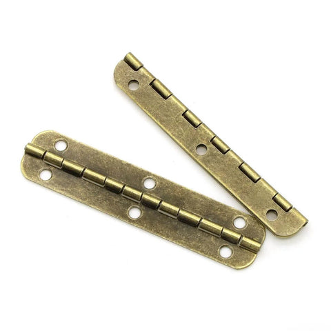 Bronze 65mm Long Folding Hinge Set For Wooden Boxes And Cabinets, 20 Pcs 180 Degree Hinges With Screws, Iron Construction