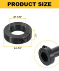 Single Split Shaft Collar 1-1/16 Bore 1-7/8 OD 1/2 Thick One Piece Clamping Collar With Set Screw Lock Steel Black Oxide