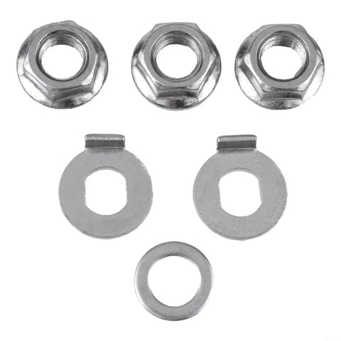 Secure Fit 12mm E-Bike Hub Motor Nuts Safety Washer Steel Locking Hardware For Premium Copper Anodized Bike Parts That Keeps Your Ride Tight And Safe From Vibrations Without Hassle, six-piece set