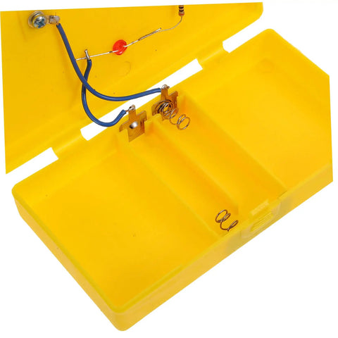 Reliable Conductivity Learning Kit for Hands On Physics Experiments, yellow case showing circuit components for classroom use