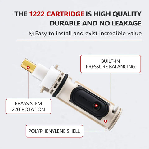 1222 cartridge for 2510 Replacement Pressure Balancing Valve for Tub and Shower Single Handle Brass Construction