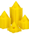 56 Pack Pyramid Painter Stands For Canvas And Doors Elevate Your Paint Projects With Mini Cone Stands, yellow cones piled up