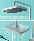Premium Thermostatic Shower System With Led Digital Display Rainfall Head Wall Mounted Bathroom Faucet Set Includes Liftable Rod And Built In Soap Tray Straight Up Flex For Any Home large rainfall shower head with supercharging technology