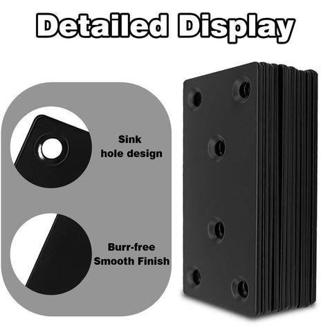 Thirty Five Pack Pro Grade Three Point One Inch Black 304 Stainless Steel Mending Plates Solid Joining Brackets For Wood Fixups And Fence Jobs Built Tough Indoors Or Outdoors With Zero Rust Worry