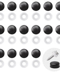 100 Dome Screw Covers Black, M4 Mirror and Glass Fastener Caps, 12mm Diameter x 4mm Thickness, Protective Trim for Furniture