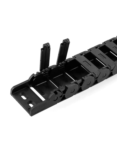 Beefy Semi Enclosed Drag Chain Cable Carrier 4 Pack 1 Meter Length With End Connectors Black R28 Radius 15mm By 30mm Inner Size For CNC Machines