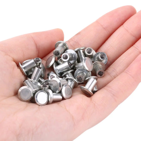 Heavy Duty Tungsten Steel Tire Spike Studs For Trucks Deliver Badass Off Road Traction And Winter Grip With Rock Solid Anti Slip Screws Easy Drill Installation, shown in hand.