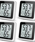 4 Pack Digital Humidity Meter Hygrometer With Thermometer For Home Use And Baby Nursery Accurate Room Temperature Monitor Emoji Display Humidity Sensor To Help You Dial In Humidifiers And Dehumidifiers, four units