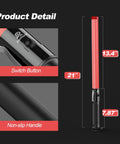 Product details of Six Pack 21 Inch LED Traffic Wands With Two Flashing Modes High Visibility Safety Light Batons, showing measurements and features.