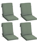EarthFiber 4 Pack Outdoor Patio Dining Chair Cushions 20x44 Rain Proof Seat Pads Fade Resistant Sage Green Texture PFAS Free Water Resistant Fabric Partially Recycled Polyester Fill Built To Last For All Weather Use