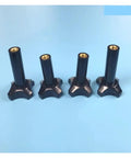 No Sweat M8 Black Hex Nuts And Secure Fastening Kit For Soft Serve Machines, four black lock nuts with gold inserts.