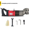 Electric Rebar Cutter Handheld Hydraulic Cut Off Machine with tools and accessories displayed