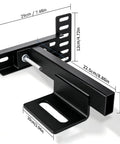 Heavy Duty Adjustable Headboard Bracket Kit With Footboard Extension Universal Fit For Twin Full Queen King Beds Solid Metal Powder Coated Black dimensions shown