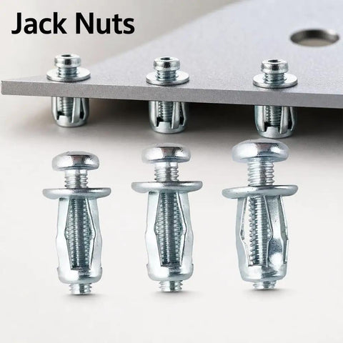 Heavy Duty Button Rivet Nut Locking Hardware Kit With M4 M5 M6 Threaded Fasteners For Sheet Metal Panels showing zinc plated fasteners.