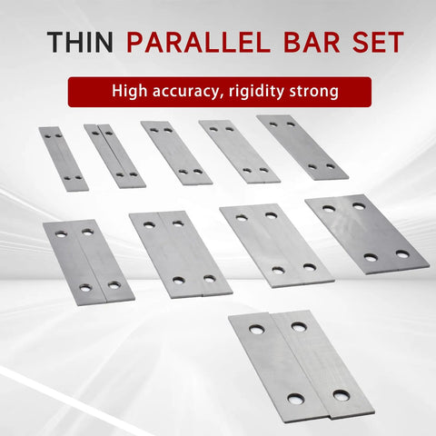 Thin Parallel Bar Set Pro Grade Ten Pairs One Eighth Inch Thick By Six Inch Long Precision Parallels on display