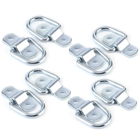 Heavy Duty 1000kg Tie Down D Ring Load Anchor Set with Forged Iron D Ring and Mounting Brackets, 8 Pieces for Trucks, Trailers, Boats