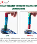 St2119 As2 Eight Indent Crimping Tool Kit For Aviation Aerospace Miniature Electrical Connectors With 37 Positioner Go No Go Gauge G125 showing testing tools for qualification.