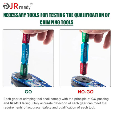 St2119 As2 Eight Indent Crimping Tool Kit For Aviation Aerospace Miniature Electrical Connectors With 37 Positioner Go No Go Gauge G125 showing testing tools for qualification.