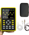 Handheld USB Digital Oscilloscope 5012H With 2.4 Inch IPS LCD 500MS Per Second Real Time Sampling 100MHz Bandwidth Waveform Storage On The Go Portable Pro Grade Scope Kit With Protective Case For Field And Lab Use, showing display, case, and cables.