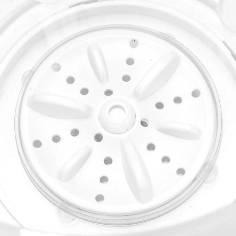 Slick Cordless Mini Washing Machine A Perfect Campus Essential For Dorm Life And Travel Compact Abs Plastic Rechargeable Clothes Washer interior view showing spinning mechanism.