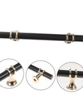 Aluminum Alloy Drawer Handles And Cabinet Pulls Kit in black finish with gold accents, detailed views, for dressers and cabinets