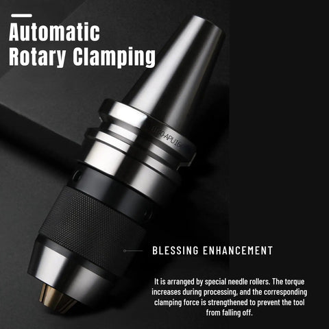Super Heavy Duty BT40 Drill Chuck Tool Holder For CNC Milling Machines Featuring Self Tightening Carbon Steel Jaws And Premium Heat Treated Grip Built Like A Tank For Pros