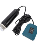 500 Gph Battery Powered Portable Submersible Sump Pump With Abs Build And Clog Fighting Sediment Filter close-up view of the pump and control unit.
