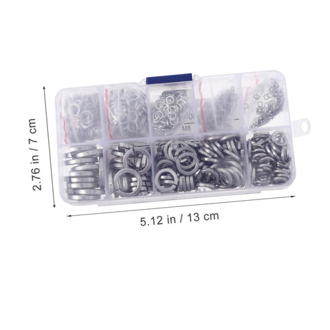 600 Piece M2 Stainless Steel Spring Washer Assortment Kit Lock Split Washers For Vibration Resistance And Tight Fit In Machinery And Equipment DIY Friendly Kit Pro, case view