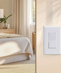 Single Pole Decorator Light Switch 15A 120V 277V Paddle Rocker On Off Wall Switch Residential Grade White UL CUL Certified