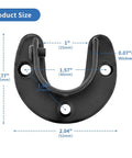 Beefy Heavy Duty Stainless Steel Closet Rod Brackets Set 1 Inch Diameter Black End Caps With Screws Rust-Resistant Curtain Rod Holder For Durable Closet Or Curtain Install 2 Pcs, size chart