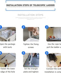 Installation steps for Electric Attic Ladder With Slick Wireless Remote Pull Down Loft Stairs Telescoping Ceiling Stairway.