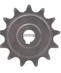 Beefy 13 Tooth Aluminum Gear Sprocket For Universal Chains, 58mm OD, 11mm bore, top view showing dimensions