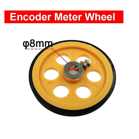 Meter Counting Wheel Perimeter 200mm Hole 6mm/8mm Synchronous Round Measuring Length Counting Ranging Encoder Meter Wheel(8mm) close-up view.