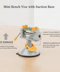 Ultimate Mini Bench Vise With Suction Base, Top Notch Aluminum Alloy Clamp Perfect For Jewelry And Electronics Repair, Compact workholding tool with suction base.