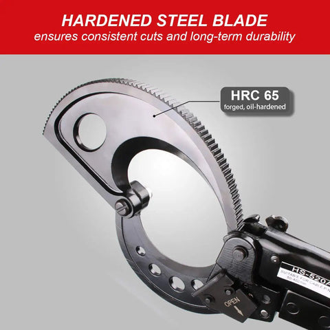 Heavy Duty Ratcheting Cable Cutter For Aluminum And Copper Wires Up To 400 Mm2 With One Hand Operation And Clean Smooth Cuts blade