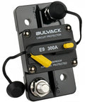 Heavy Duty 300 Amp Circuit Breaker With Manual Reset For Automotive Boat ATV Vehicles And Car Audio, Waterproof IP67, 12V-48V DC, 3/8 Inch Studs, Switchable Hi-Amp, Extended Surface Mount, black